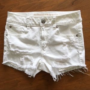 AEO Hi-Rise Distressed Denim Stretch Shortie